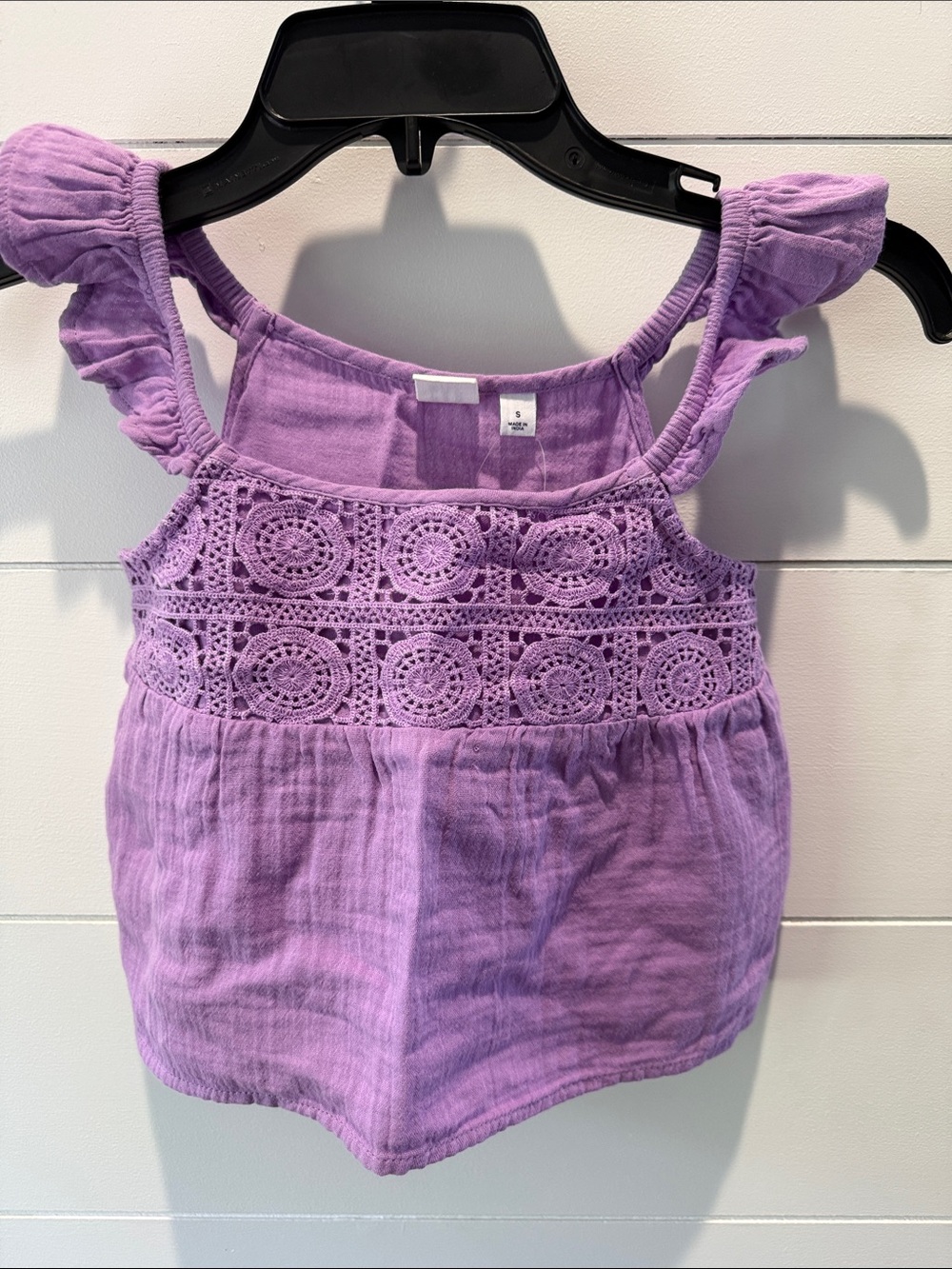 GAP Lavender Crochet Yoke Girls Tank Top